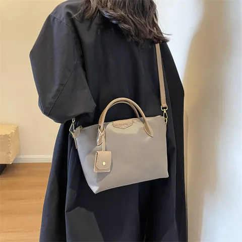 Borsa Tote in Tessuto Oxford a Grande Capacità per Donna Borsa a Tracolla Minimalista con Tracolla Regolabile da Lavoro