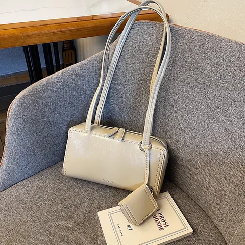 Sac à Bandoulière Rectangulaire Minimaliste en Cuir PU Avec Mini Pochette Sac sous le Bras Mode pour Femme Décontracté
