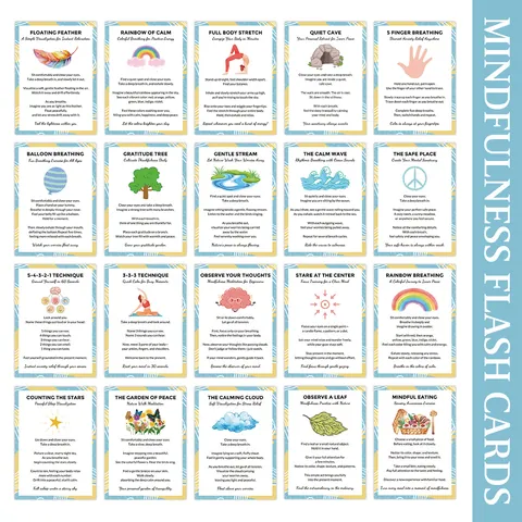 Mindfulness Affirmation Cards Positive Thinking Stress Relief Therapy Gifts For Teachers Students Mental Health Flash Cards