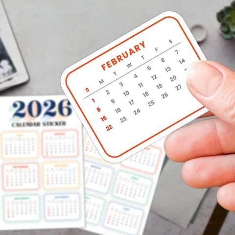 2026 Full Year Calendar Stickers Set Minimalist English Date Labels For Planner Journal Scrapbooking Office School Supplies