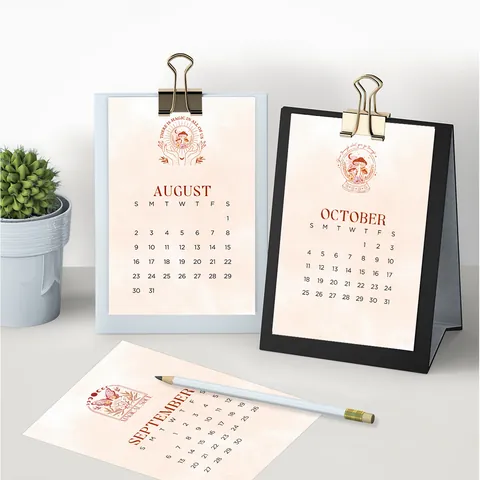 2026 Kalenderkaarten Muurdecoratie Boho Hemelse Cactus Succulent Ontwerp Maandkalender Kunstdrukken Ansichtkaarten