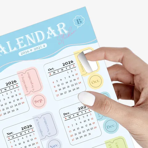 2026-2027 Calendar Stickers Macaron Color Monthly Index Tabs For Planner Journaling Notebook Office School Stationery Stickers
