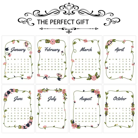 2026 Monthly Calendar Cards Hand Painted Floral Ins Style Paper Cards For Bedroom Wall Decor Home Office Desktop Decoration