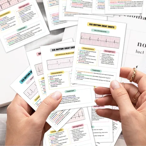 Κάρτες Αναφοράς Ρυθμού ECG Νοσηλευτικής Flashcards Ιατρικός Οδηγός Μελέτης Σετ Καρτών Τσέπης για Φοιτητές και Επαγγελματίες