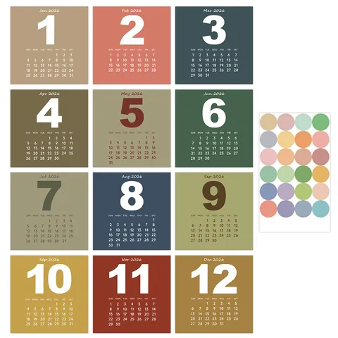 2026 Muurkalender Kaarten Minimalistisch Esthetisch Decoratief Papieren Kalender Voor Thuis Kantoor Bureau Studie Kamer Decor