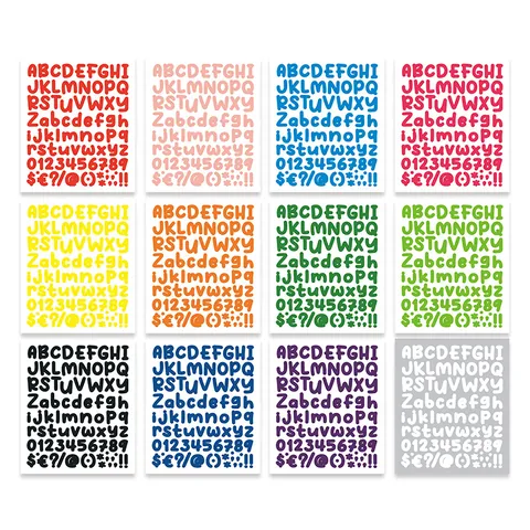 Cartoon Letter Number Stickers Colorful Alphabet Decals For DIY Scrapbooking Personalizing Mugs Birthday Party Name Labels