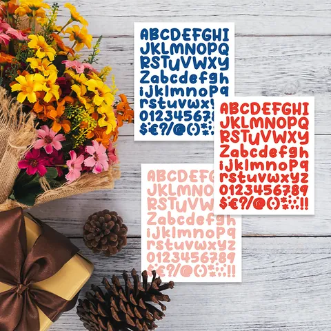 Cartoon Letter Number Stickers Colorful Alphabet Decals For DIY Scrapbooking Personalizing Mugs Birthday Party Name Labels