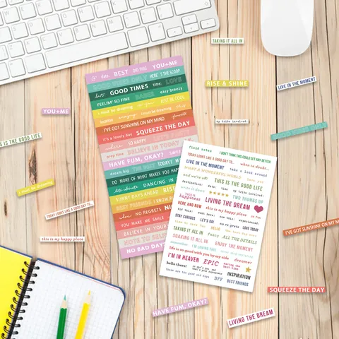 Ins Stijl Engelse Zinnen Decoratieve Stickers Zelfklevende Journal Afdichtingslabels Voor Studenten DIY Scrapbooking Briefpapier
