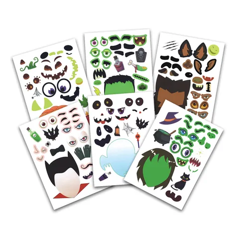 Halloween DIY Puzzle Aufkleber Cartoon Kürbis Geist Monster Gesicht Ausdrücke Für Kinder Party Handwerk Aktivitäten Dekorationen