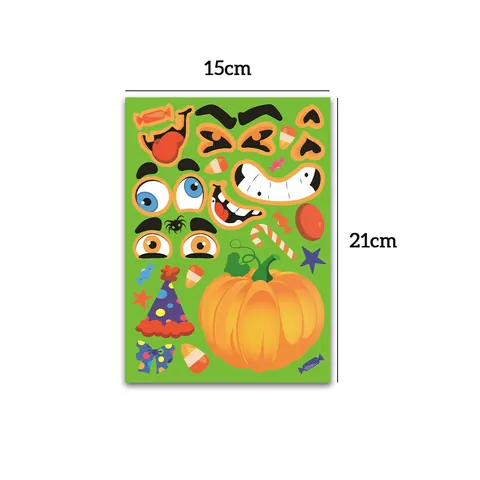 Halloween DIY Pumpkin Stickers For Kids Party Game Decorative Face Expression Sticker Sheets Festive DIY Craft Decoration