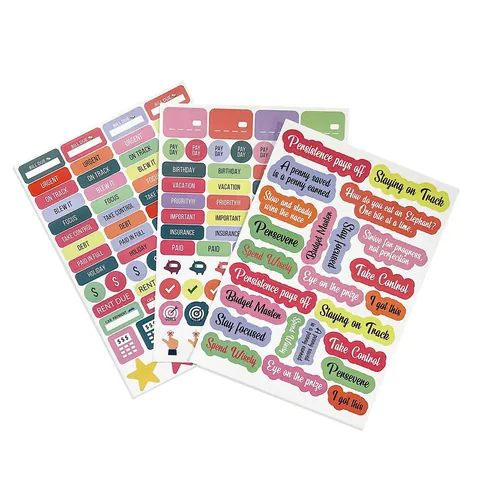 Autocollants pour Agenda Multicolores Papier Autocollant Étiquettes Budgétaires Fonctionnelles pour Journalisation Scrapbooking Autocollants Décoratifs Fournitures de Bureau