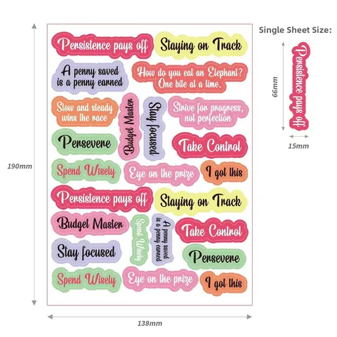 Adesivi per Agenda Multicolore Carta Autoadesiva Etichette Funzionali per Budget per Journaling Scrapbooking Adesivi Decorativi Fai-da-te Articoli per Ufficio