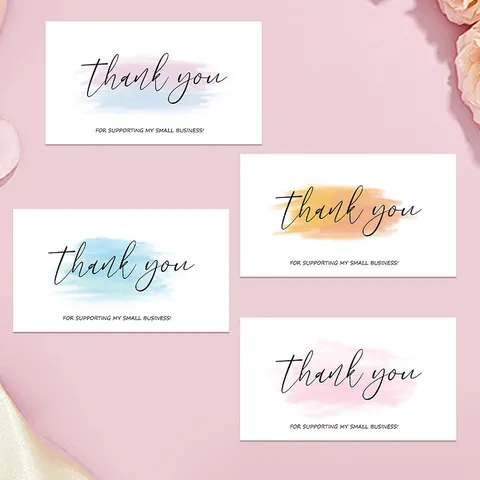 Modern Minimalist Small Business Thank You Cards For Customer Appreciation Copperplate Paper Gift Packaging Insert Mini Cards