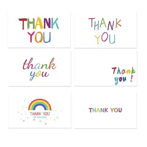 Kunstdruckpapier Dankeskarten Mit Regenbogen Stern Muster Für Business Geschenkverpackung Dekorative Karten Modern Minimalistisch Grußkarten