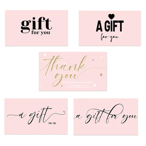 Pink Thank You Cards For Small Business Support My Business Gift Packaging Message Cards Floral Heart Design Elegant Gratitude Notes For Customers Birthday Wedding Party Supplies