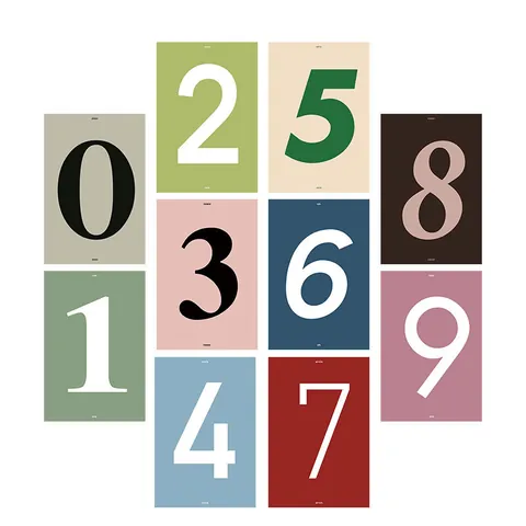 Minimalist Morandi Color Number Postcard Set Cardboard DIY Wall Decoration Number Zero To Nine Art Cards For Home Decor