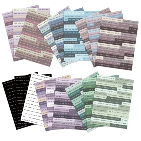 Esthetische Engelse Citaten Decoratieve Stickers Voor Scrapbooking DIY Handaccount Vintage Tekst Zelfklevende Labels Voor Knutselspullen Journaling Decoratie