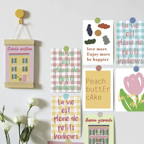 Korean Ins Style Floral Decorative Postcards Minimalist Aesthetic Wall Art Cards For Photography Props Home Room Decoration