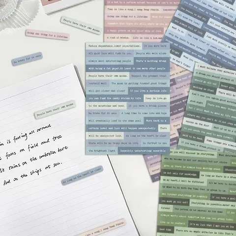 Esthetische Engelse Citaten Decoratieve Stickers Voor Scrapbooking DIY Handaccount Vintage Tekst Zelfklevende Labels Voor Knutselspullen Journaling Decoratie
