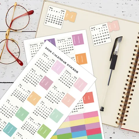 Adesivi Calendario Mensile Linguette Indice Colorate Adesivi Planner Per Quaderno Diario Ufficio Scuola Cancelleria Decorazione