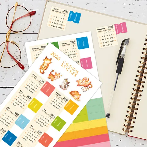 Adesivi Calendario Mensile Linguette Indice Colorate Adesivi Planner Per Quaderno Diario Ufficio Scuola Cancelleria Decorazione