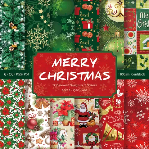 Weihnachten Scrapbooking Papier Pack Dekorativ Festlich Muster Farbkarton Für DIY Journal Fotoalbum Grußkarte Basteln