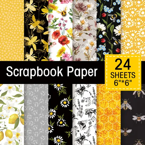 Honey Bee Garden Theme Scrapbook Paper Pad 160gsm Decorative Craft Cardstock For DIY Scrapbooking Crafts Greeting Cards