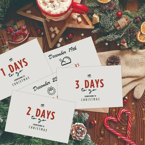 Kerst Aftelkaarten Minimalistisch Karton Adventskalender Kaarten Voor Vakantie Groet Bericht Notitie Kerstfeest Decoraties