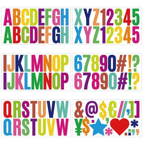 Adesivi per Lettere e Numeri in PVC Impermeabili per Bottiglie d'Acqua Journal Decorazione Fai da Te Decalcomanie Colorate Casa Scuola