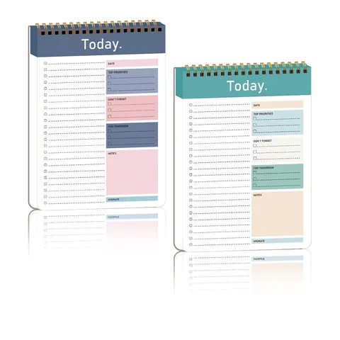 Planner Giornaliero Quaderno a Spirale Lista Cose da Fare Diario Copertina Rigida Ufficio Scuola Lavoro Monitoraggio Abitudini