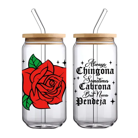 UV DTF Transfer Aufkleber Für Glasbecher Rosenblüten Muster Leopard Slogan Wasserdicht Rub-On Transfers Decals Für DIY Handwerk Kaffeetasse