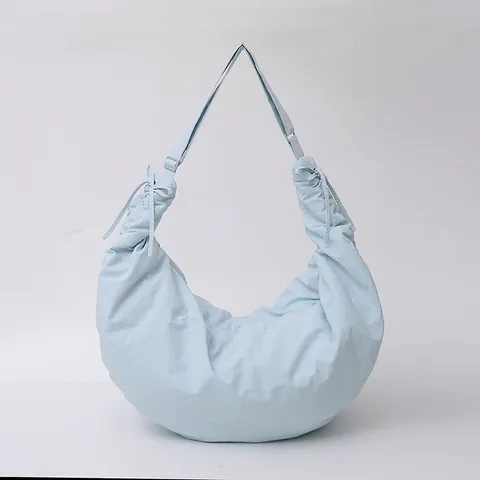 Dames Geplisseerde Halvemaantastas Grote Capaciteit Nylon Schoudertas Crossbodytas Minimalistisch Casual Slouchy Tote Handtas