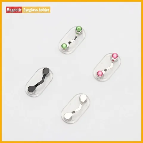 Magnetic Eyeglass Holder For Shirt Collar V-Shape Stainless Steel Magnet Crystal Glasses Hook Brooch Badges Earphones
