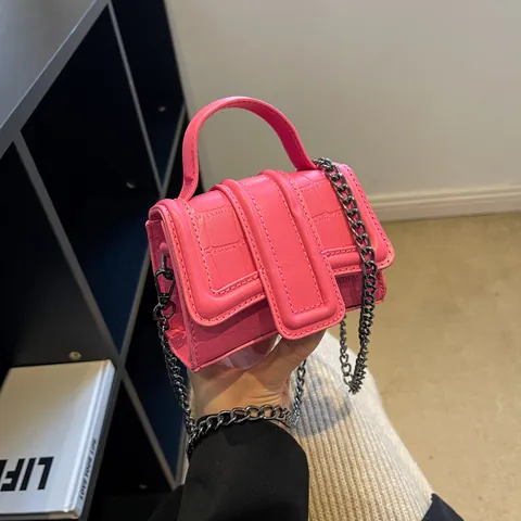 Dames Mini Krokodillenpatroon Vierkante Crossbody Tas Mode PU Leer Kleine Handtas Met Ketting Handvat Schoudertas