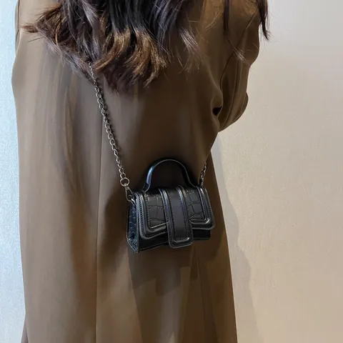 Dames Mini Krokodillenpatroon Vierkante Crossbody Tas Mode PU Leer Kleine Handtas Met Ketting Handvat Schoudertas