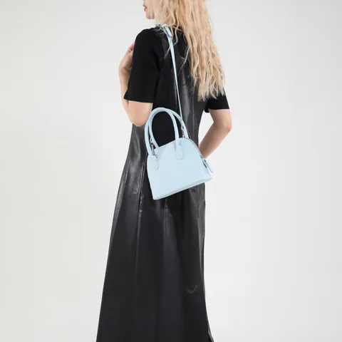 Women Fashion Shell Shape Handbag PU Leather Lychee Pattern Crossbody Bag With Top Handle Detachable Shoulder Strap Bag