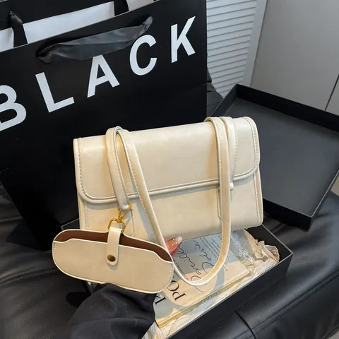 Vrouwen Vintage PU Leer Schoudertas Onderarm Baguette Tas Met Mini Tasje Hoofdtas En Kleine Tas Set Woon-werkverkeer Tas