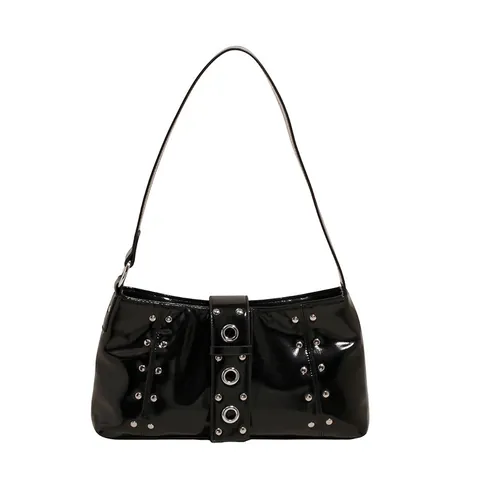 Punk Nieten Unterarm Motorrad Tasche Für Damen Hochwertige PU Leder Schultertasche Commuter Fashion Y2K Handtasche