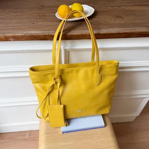 Bolso Tote de Cuero PU de Color Sólido para Mujer Gran Capacidad Bolso de Hombro Casual Con Estuche a Juego Asa con Nudos