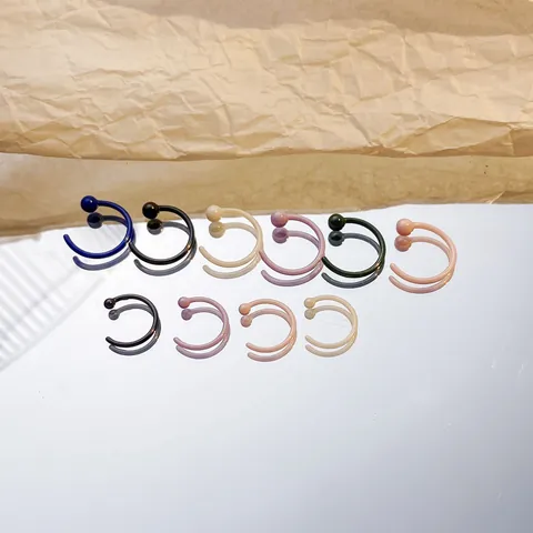 Bio-Ceramic C-Shaped Piercing Hypoallergenic Ceramic Post Cartilage Stud Earring Nose Lip Ring Women Men Body Jewelry