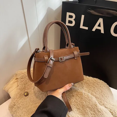 Borsa a Mano Retrò in Pelle PU Opaca Per Donna Borsa Minimalista Vintage Con Tracolla Regolabile Borsa Da Pendolare
