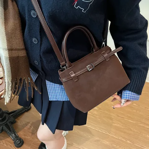 Borsa a Mano Retrò in Pelle PU Opaca Per Donna Borsa Minimalista Vintage Con Tracolla Regolabile Borsa Da Pendolare