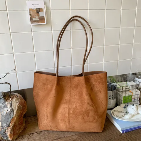 Bolso Tote de Gamuza de Gran Capacidad para Mujer Minimalista Retro Estampado de Leopardo Bolso de Hombro para Viaje
