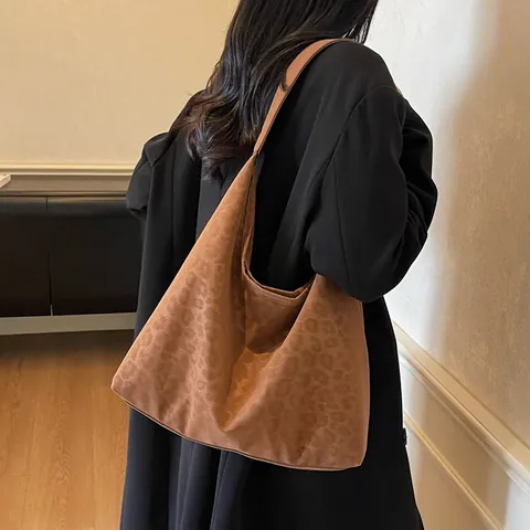 Damen Vintage Leopardenmuster Matte PU Leder Tote Bag Große Kapazität Hobo Umhängetasche Für Den Täglichen Weg Zum Büro