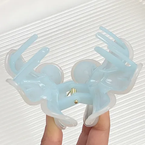 Pinza de Pelo de Frangipani Color Gelatina Macaron Floral Resina Clip de Tiburón Dulce Flor Accesorios de Cabello para Mujer Diario Vacaciones