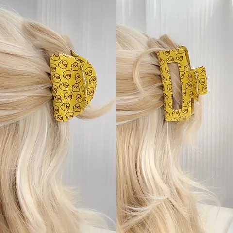 Cartoon Yellow Duck PVC Hair Claw Clip Handmade Cute Animal Pattern Hair Clips Sweet Shark Clip For Women Hair Accessories
