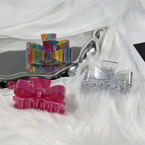 Elegant Acetate Bow Knot Hair Claw Clips Korean Style Shark Clip Large Hair Clips For Thick Hair Women Fashion Hair Accessories