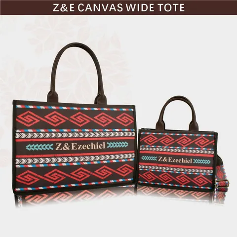 Women Bohemian Ethnic Canvas Tote Bag Southwestern Geometric Pattern Large Capacity Shoulder Bag With Adjustable Strap