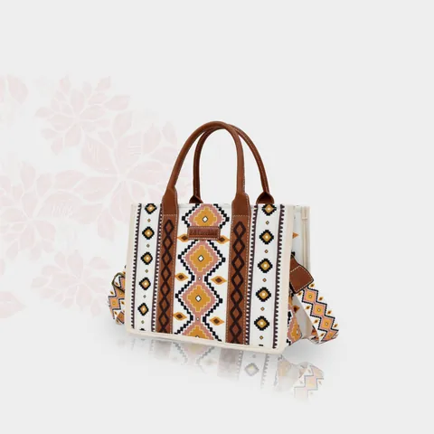 Borsa Tote in Tela Geometrica Azteca Boema Per Donna Borsa a Tracolla Vintage con Motivo Sud-Ovest Con Manico in Pelle PU Grande Piccola