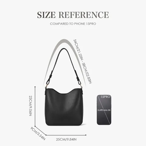 Women PU Leather Bucket Bag Large Capacity Casual Commuter Shoulder Bag Solid Color Daily Crossbody Handbag